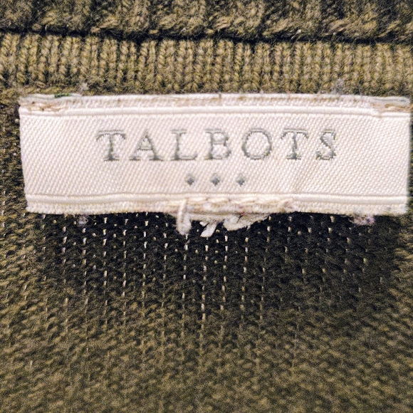 Talbots Women's Olive Green Open Front Sweater - Picture 5 of 6